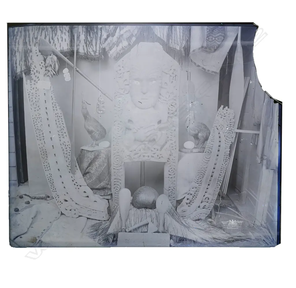 Two 19thC Māori subject glass plate negatives, Image 1++
