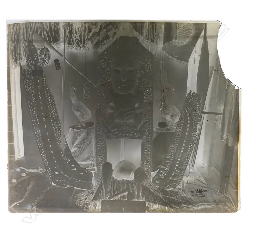 Two 19thC Māori subject glass plate negatives, Image 1++