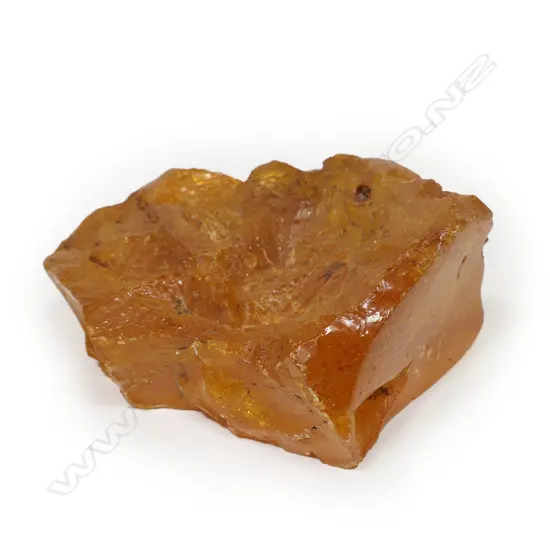 A large fairly translucent kauri gum boulder,