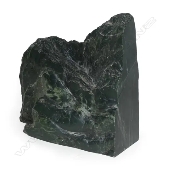 A large nephrite pounamu cut river worn boulder,