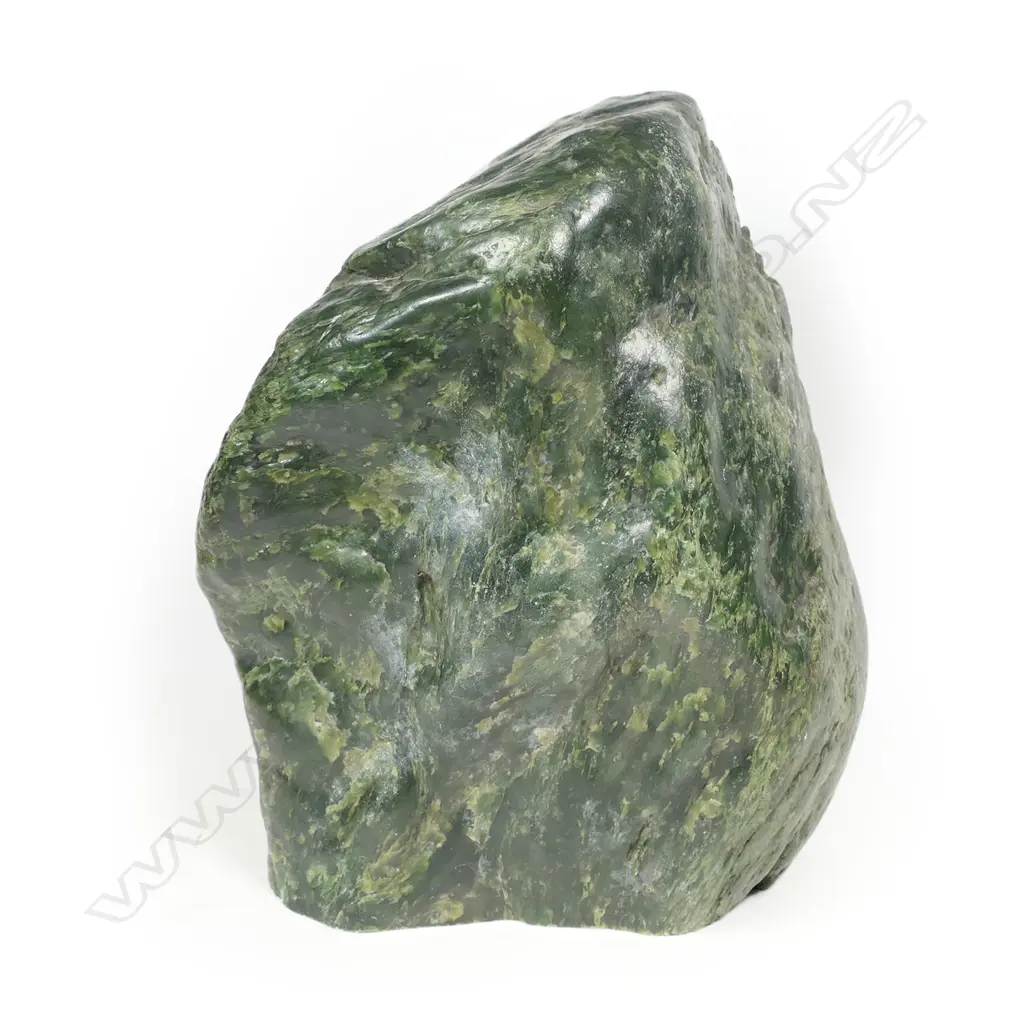 A large nephrite pounamu cut river worn boulder, Image 1++