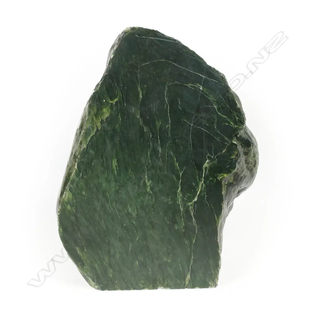 A large nephrite pounamu cut river worn boulder, Image 1++