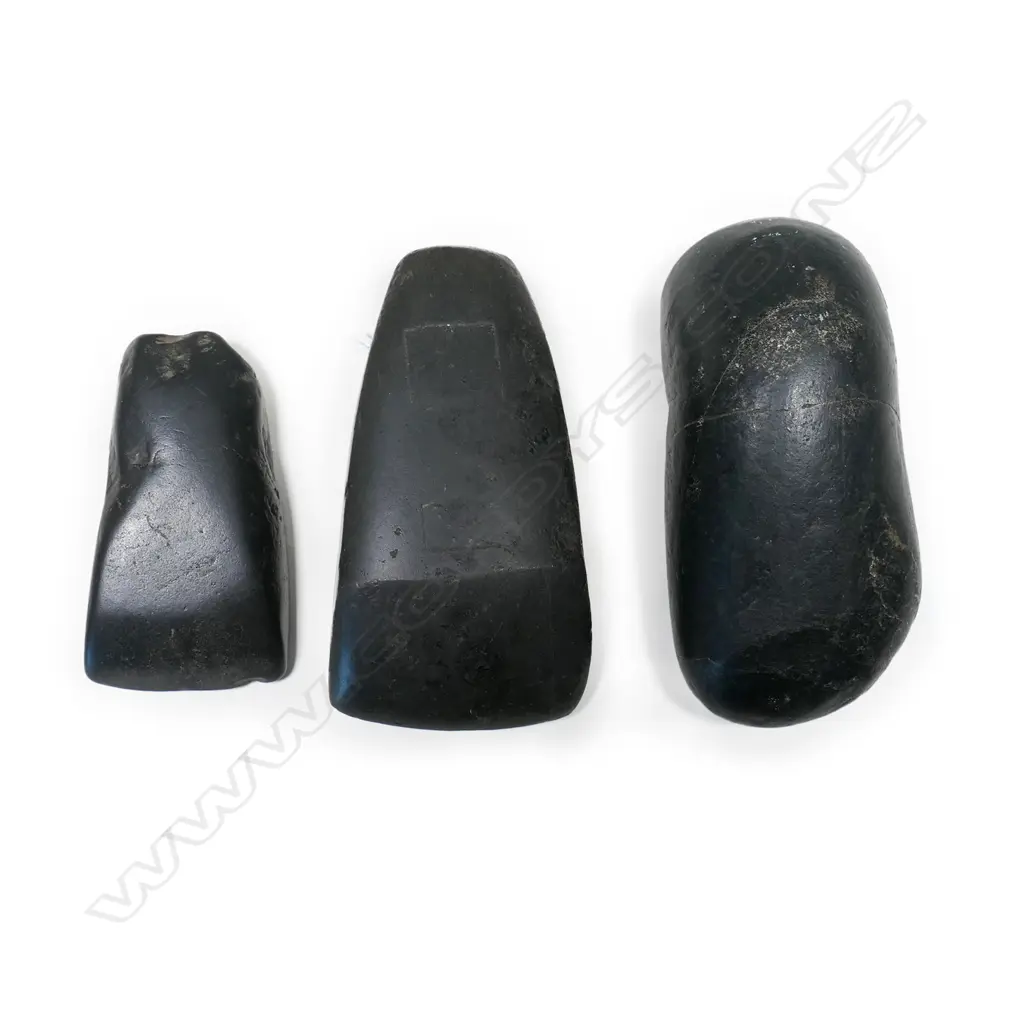 Two Māori pre-European stone toki (adze) and an adze form rock?, Image 1++