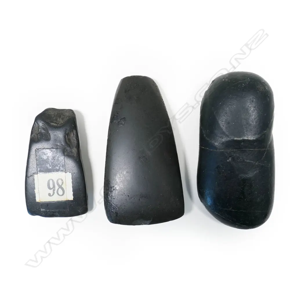 Two Māori pre-European stone toki (adze) and an adze form rock?, Image 1++