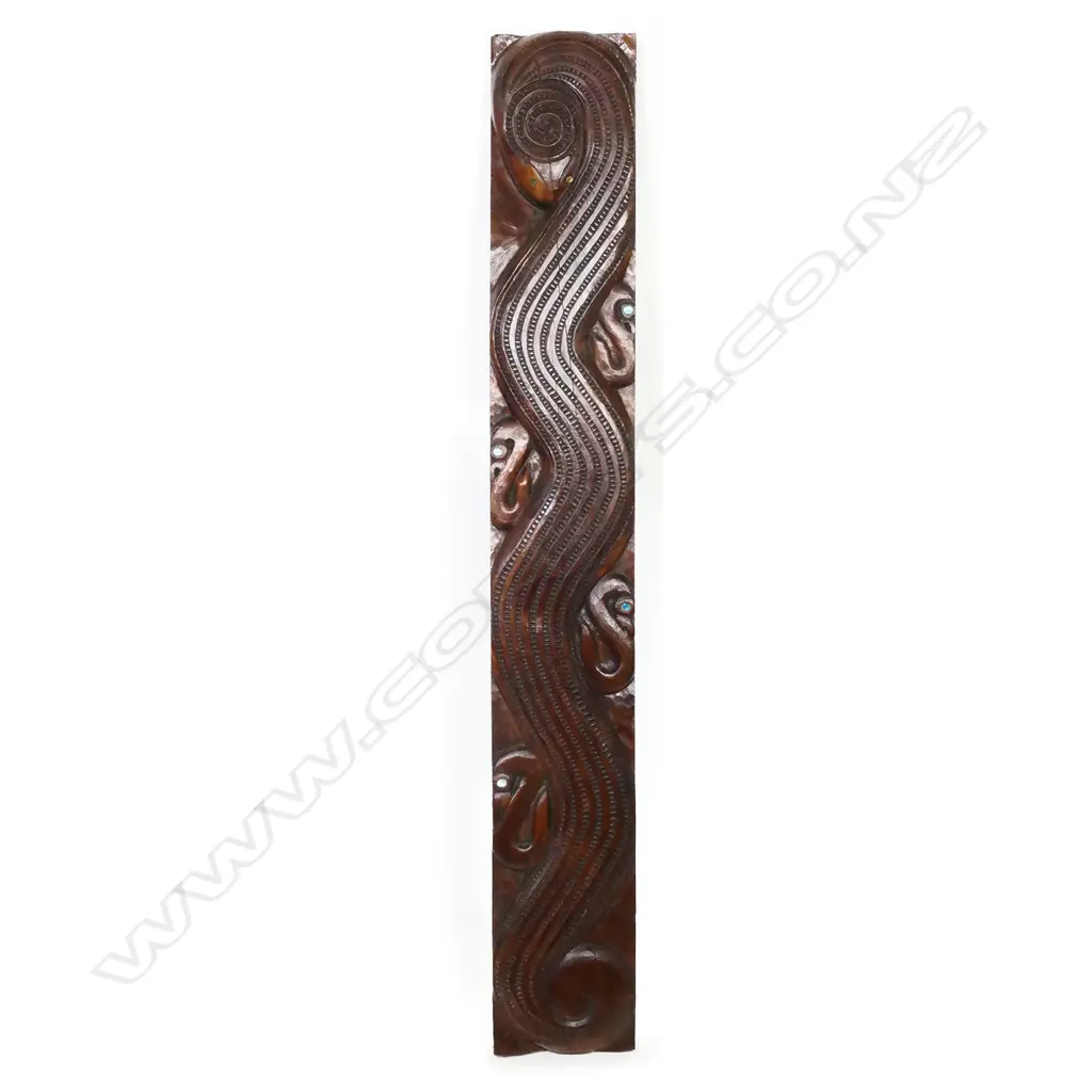 Māori CARVED TANIWHA PANEL H.1360mm Image 1++