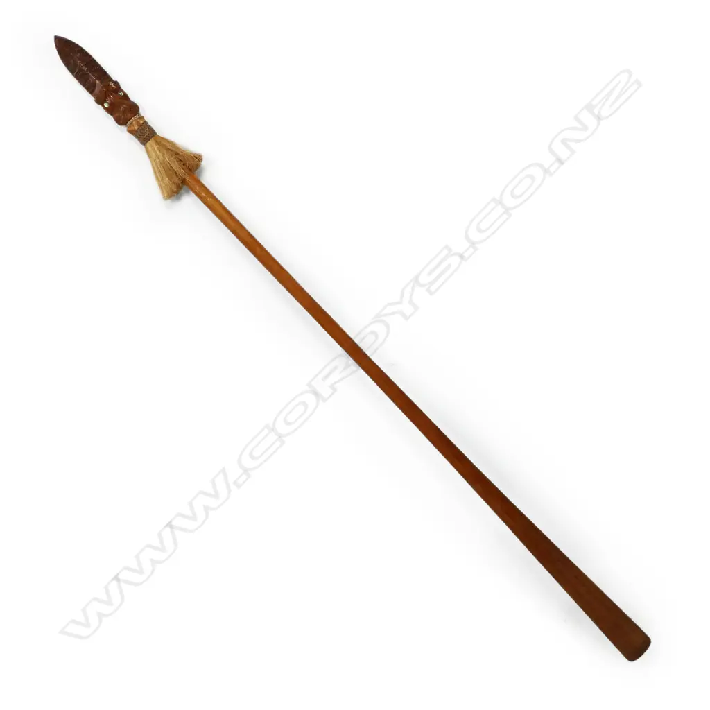 A 20thC Māori finely carved totara taiaha, Image 1++