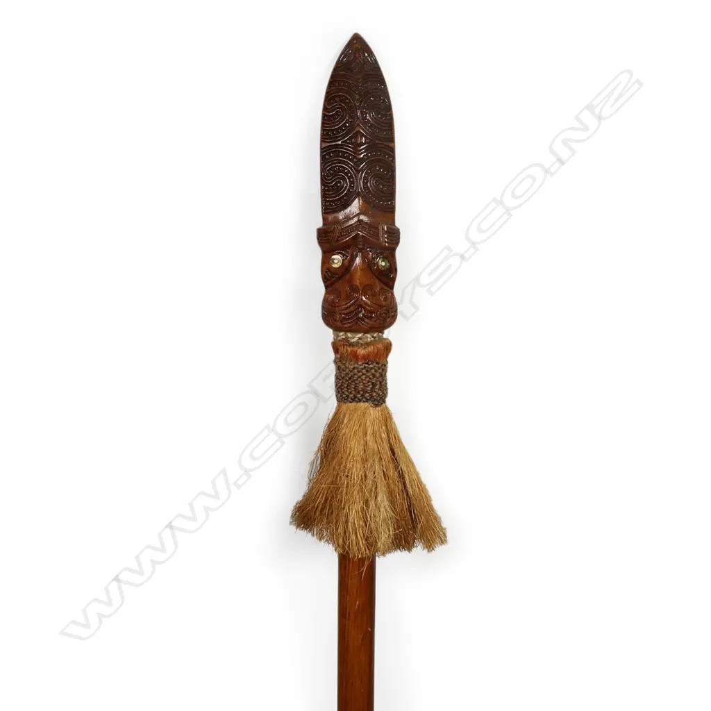 A 20thC Māori finely carved totara taiaha, Image 1++