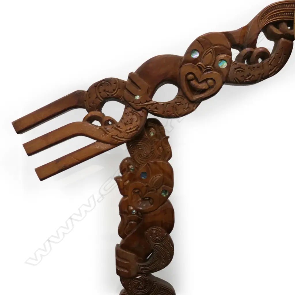 Contemporary Māori carving 'Marae Atea' by ELV, Image 1++