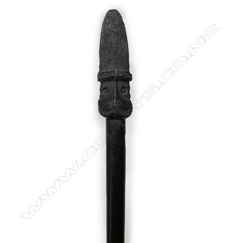 A 19thC taiaha, red-brown timber, Image 1++