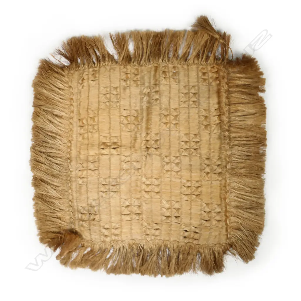 A late 19th century/early-20th century woven muka cushion cover Image 1++