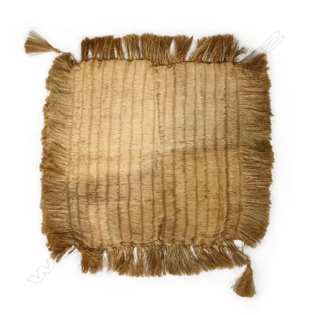 A late 19th century/early-20th century woven muka cushion cover Image 1++