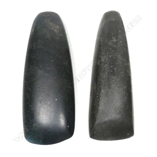 Two Māori pre-European stone toki (adze),