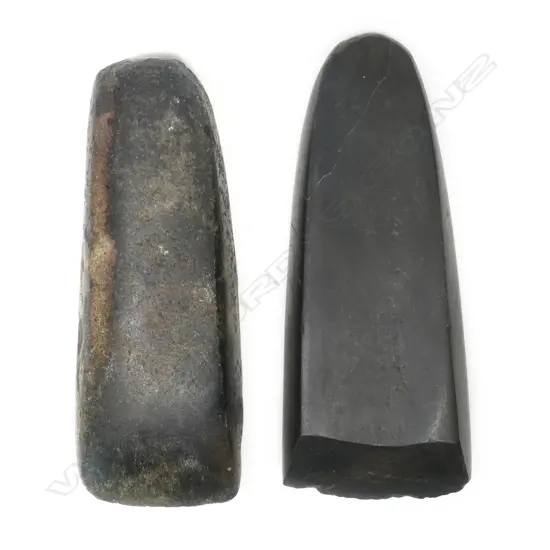 Two Māori pre-European stone toki (adze),