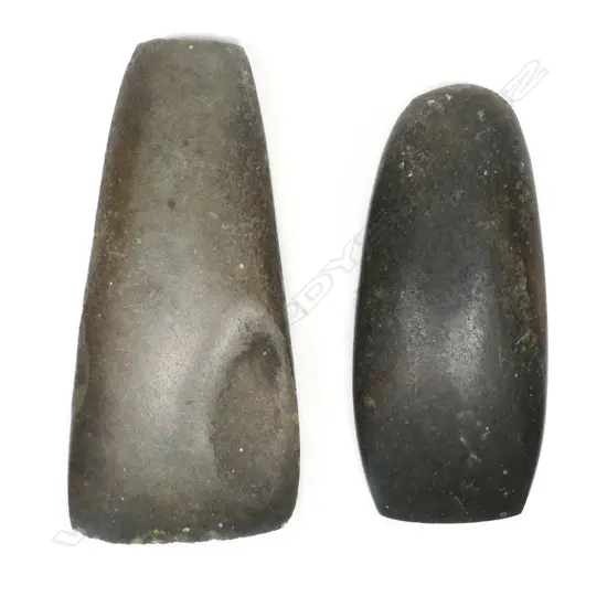 Two Māori pre-European stone toki (adze),