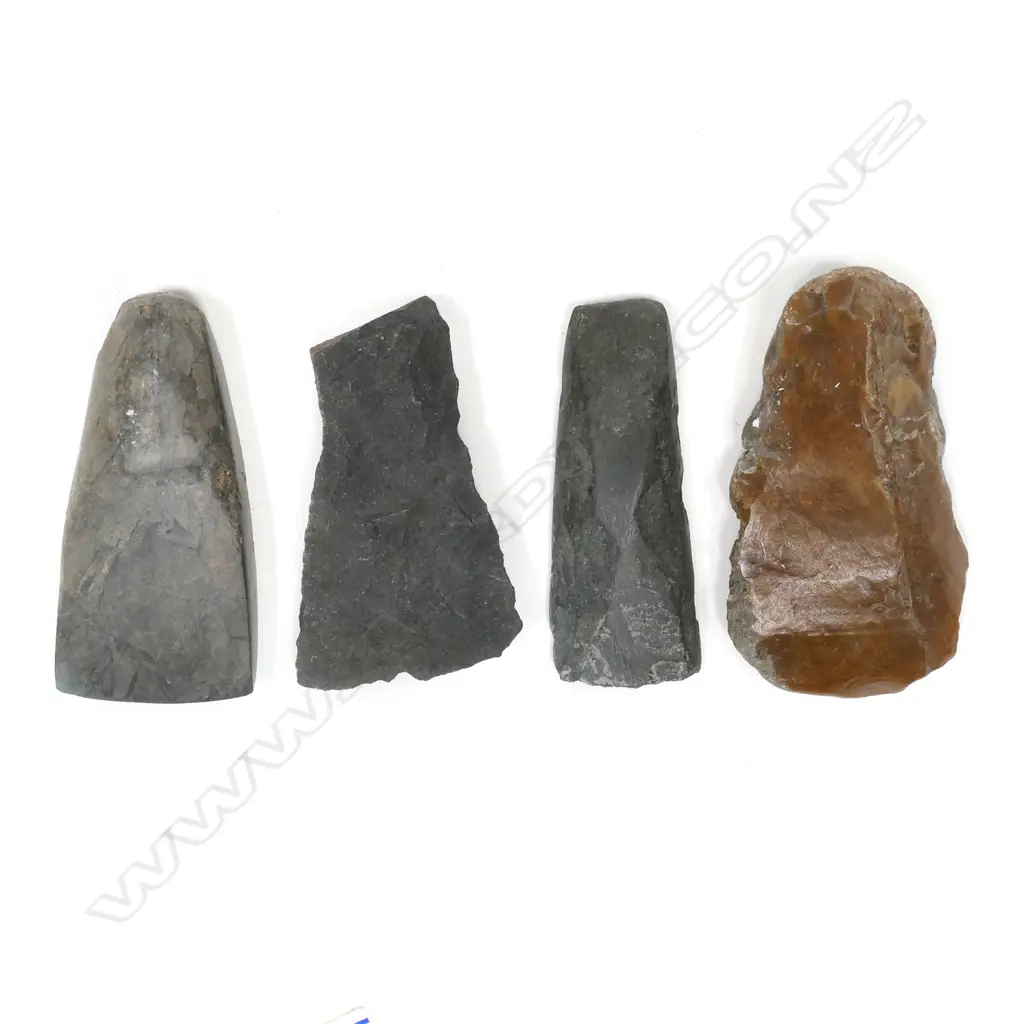 Four Māori pre-European stone toki (adze), Image 1++