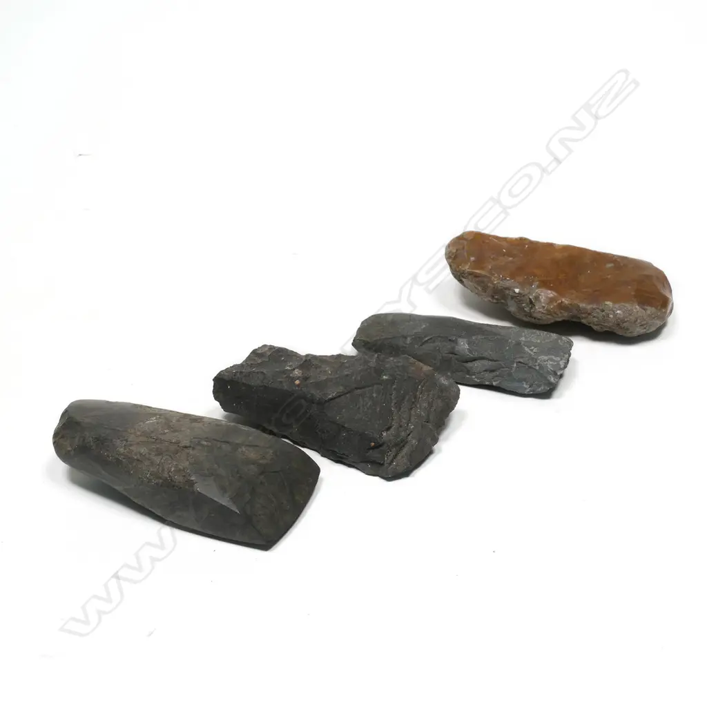 Four Māori pre-European stone toki (adze), Image 1++