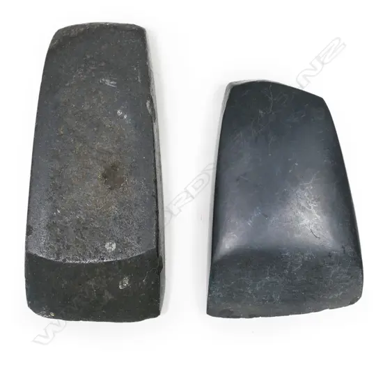 Two Māori pre-European stone toki (adze),