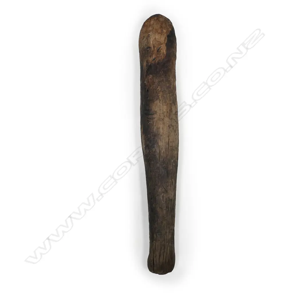 A Māori pre-European wooden patu aruhe (fern root beater), Image 1++