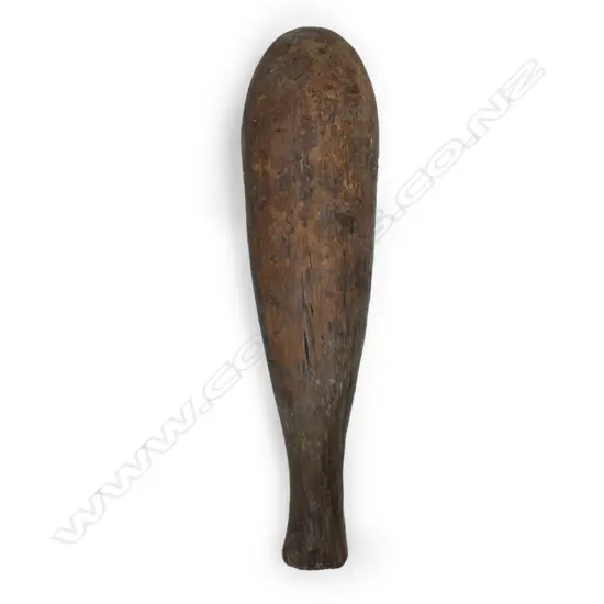 A Māori pre-European patu aruhe (fern root pounder),