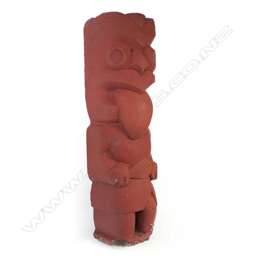 An old concrete Māori totem guardian, Image 1++