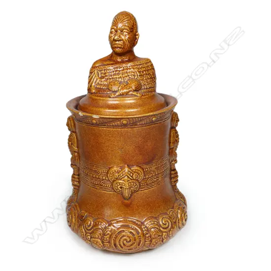 A Temuka Potteries tobacco humidor or biscuit barrel,