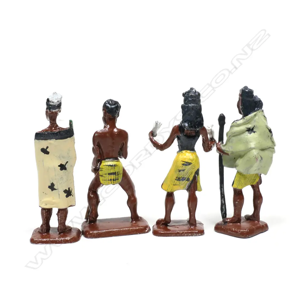 Four vintage Māori lead figures, Image 1++