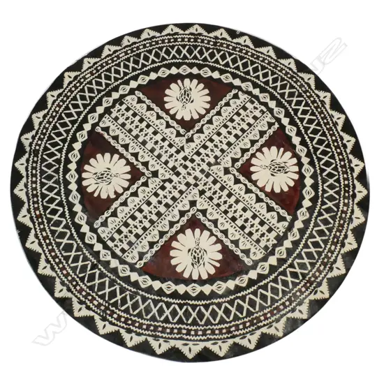 Fijian fine circular tapa cloth,