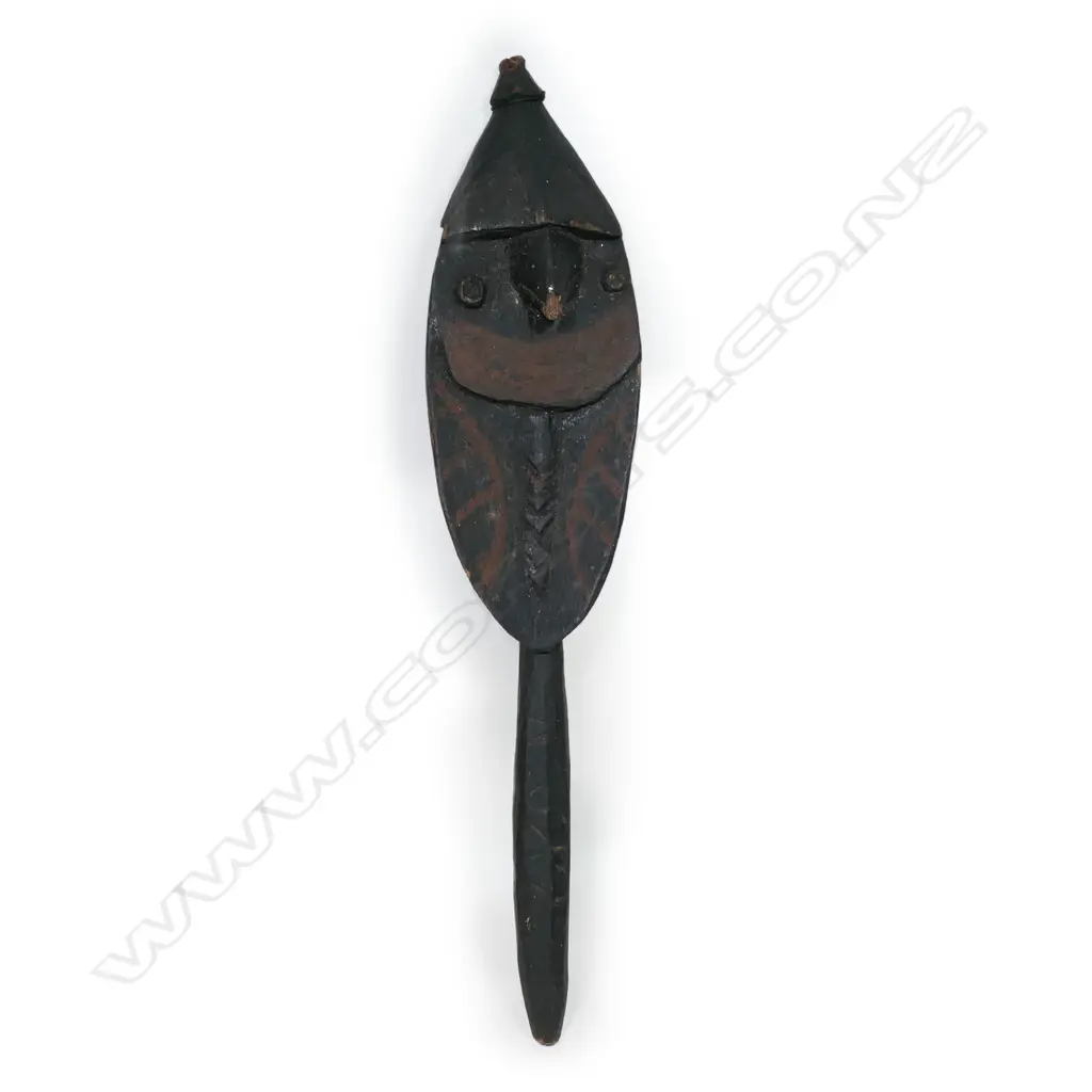 PNG old carved wood ceremonial dance wand, Image 1++
