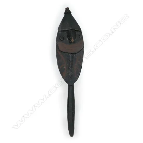 PNG old carved wood ceremonial dance wand,