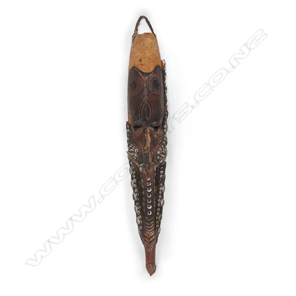 PNG old carved wood Mwei male ancestor mask, Image 1++