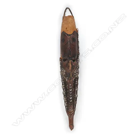 PNG old carved wood Mwei male ancestor mask,