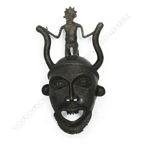 African Benin large bronze mask,