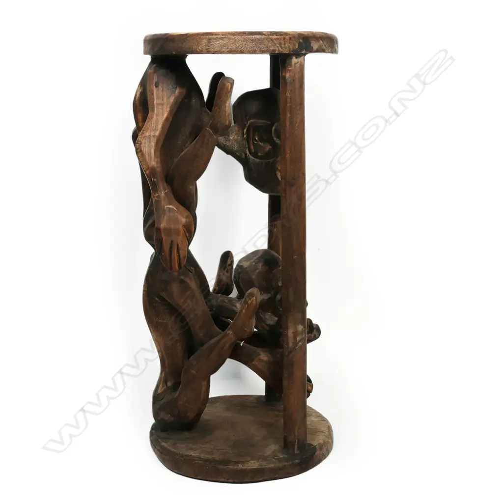 African figural carved stool, Image 1++
