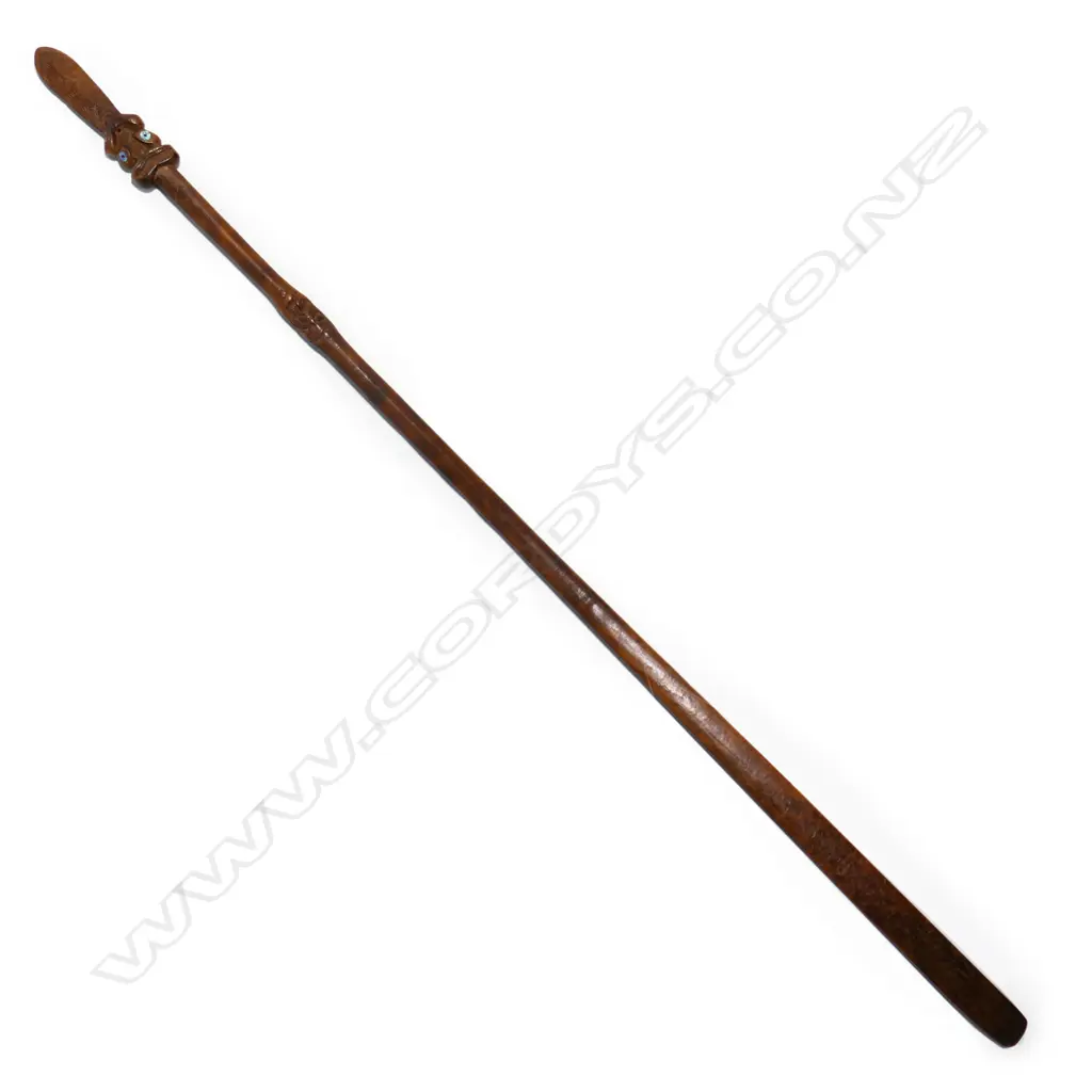 An early 20thC Māori carved taiaha by Henry Evan Lloyd, Image 1++