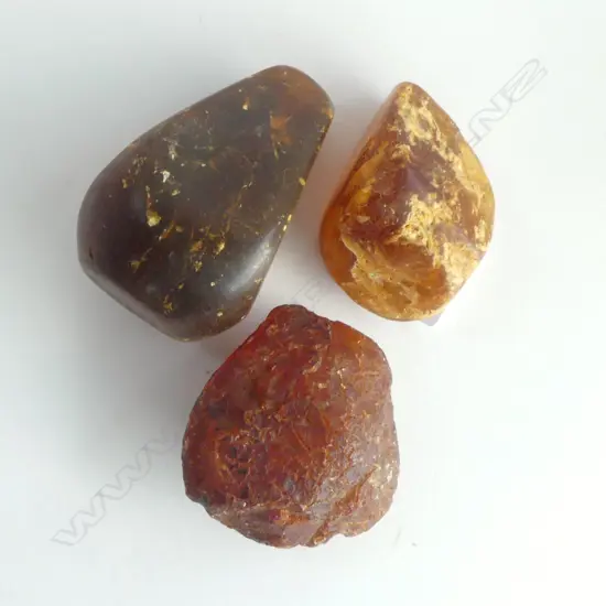 Three kauri gum pieces