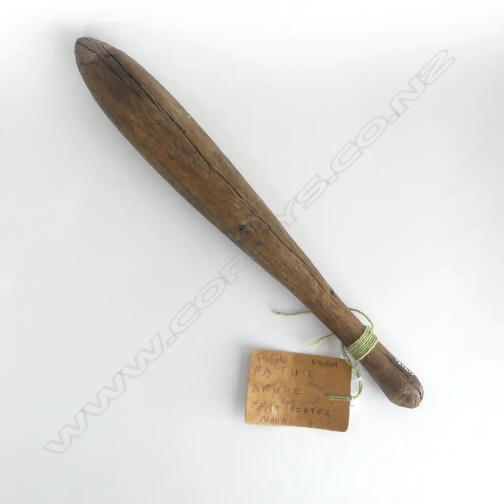 An old Māori patu aruhe (fern root pounder) Image 1++