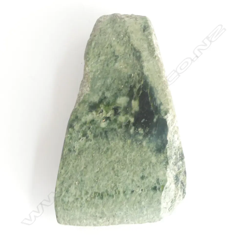 An old Māori large pounamu toki of wide flat tapered form, Image 1++