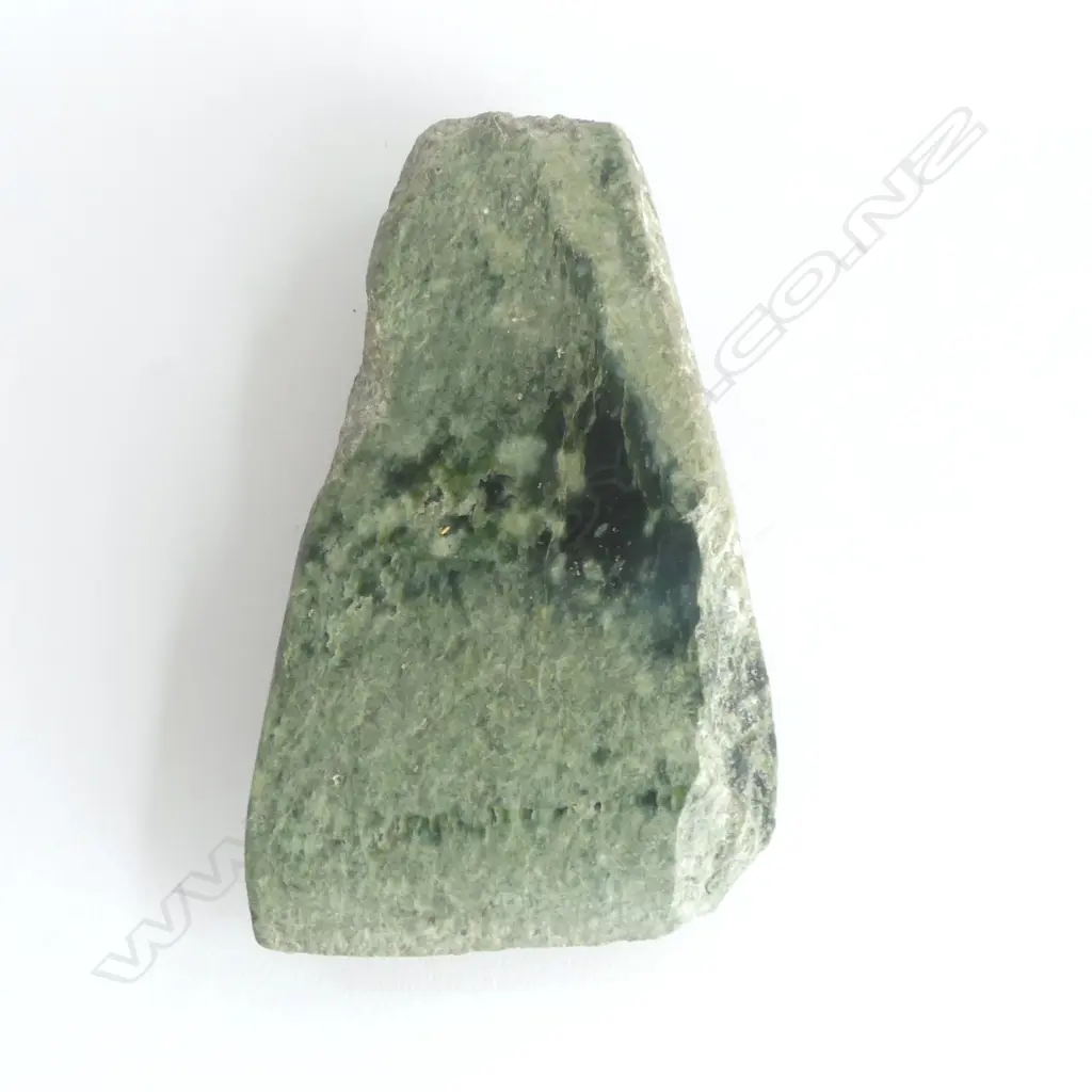An old Māori large pounamu toki of wide flat tapered form, Image 1++