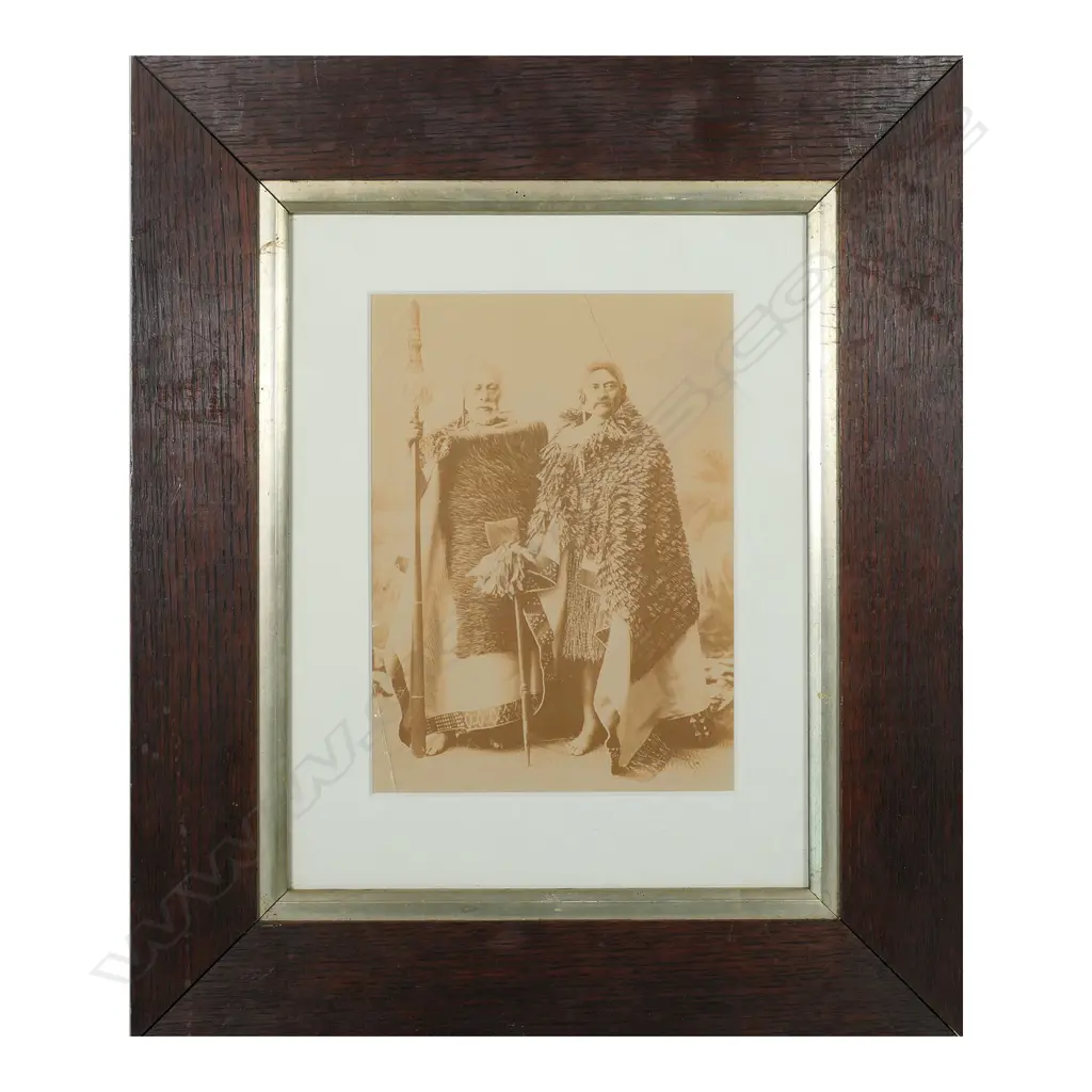 Henry John Gill (1853-1932) 19thC gelatine photograph studio portrait of two prominent Kai Tahu Māori, Image 1++