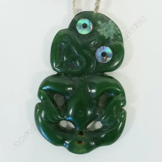 A contemporary pounamu Māori hei tiki,