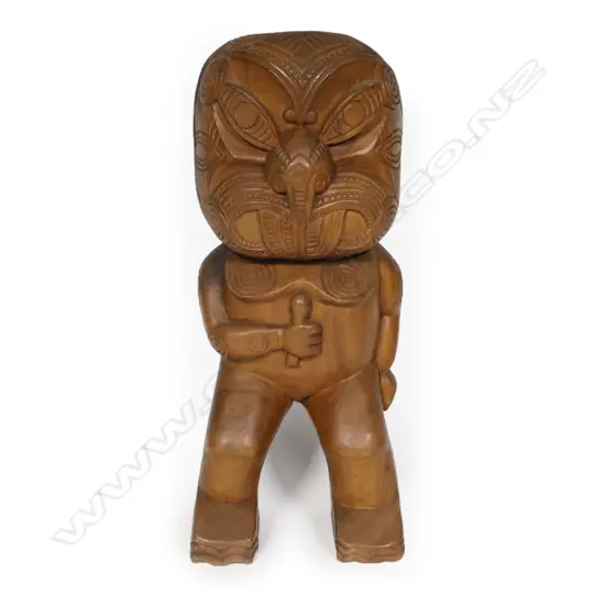 Mid/late 20thC Māori carved tekoteko tall figure