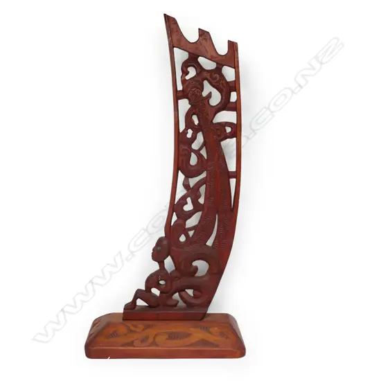 A mid/late 20thC Māori carved waka stern post