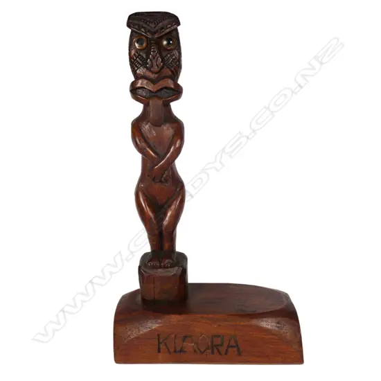 A mid/late 20thC Māori carved folk art tekoteko figure