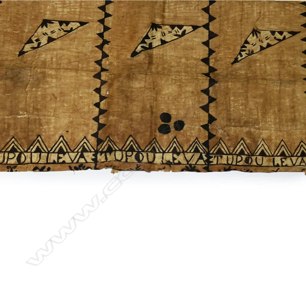 Two sections from one Tongan large tapa Image 1++