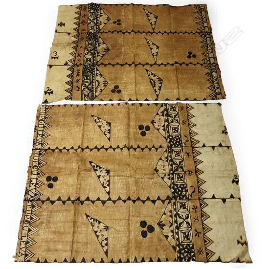 Two sections from one Tongan large tapa
