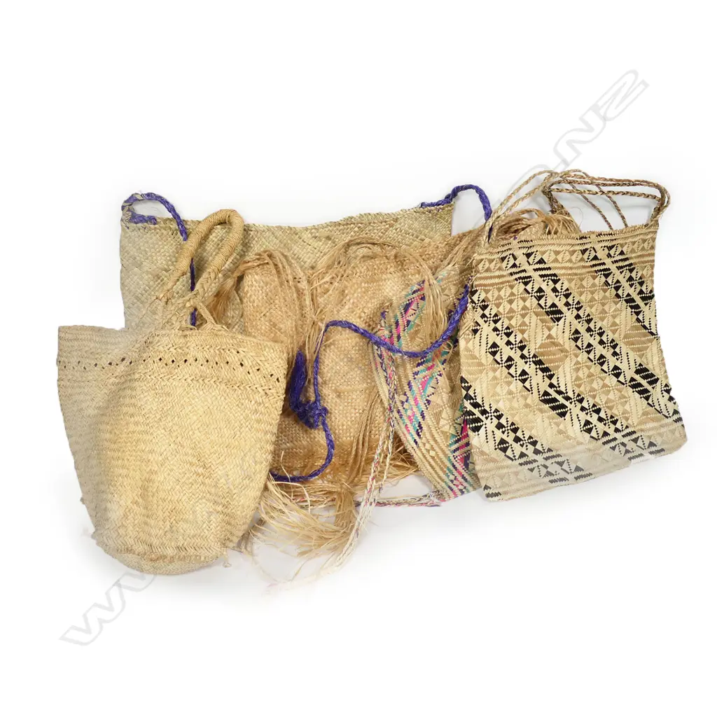 Five Pacifica woven kete Image 1++