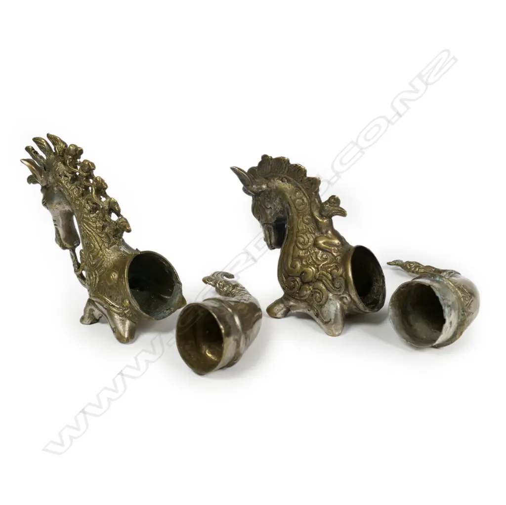 A pair of Indonesian Naga metal witchcraft horses Image 1++