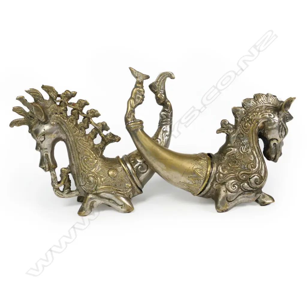 A pair of Indonesian Naga metal witchcraft horses Image 1++
