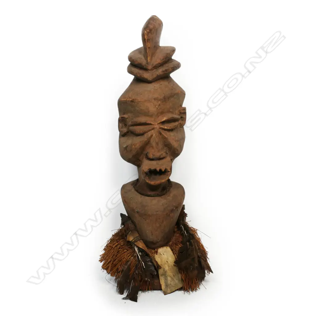 An old African carved wood Suku female fertility figure, Image 1++