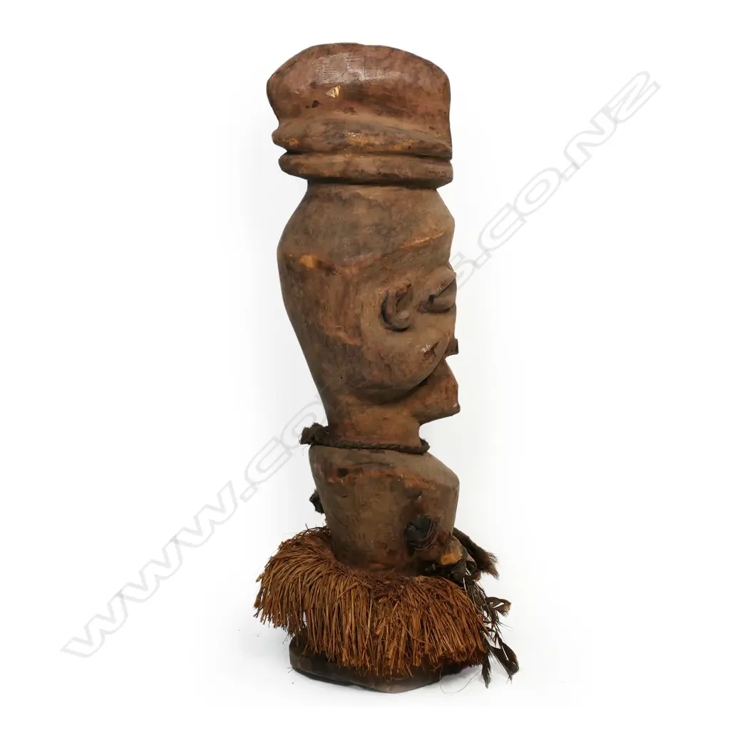 An old African carved wood Suku female fertility figure, Image 1++